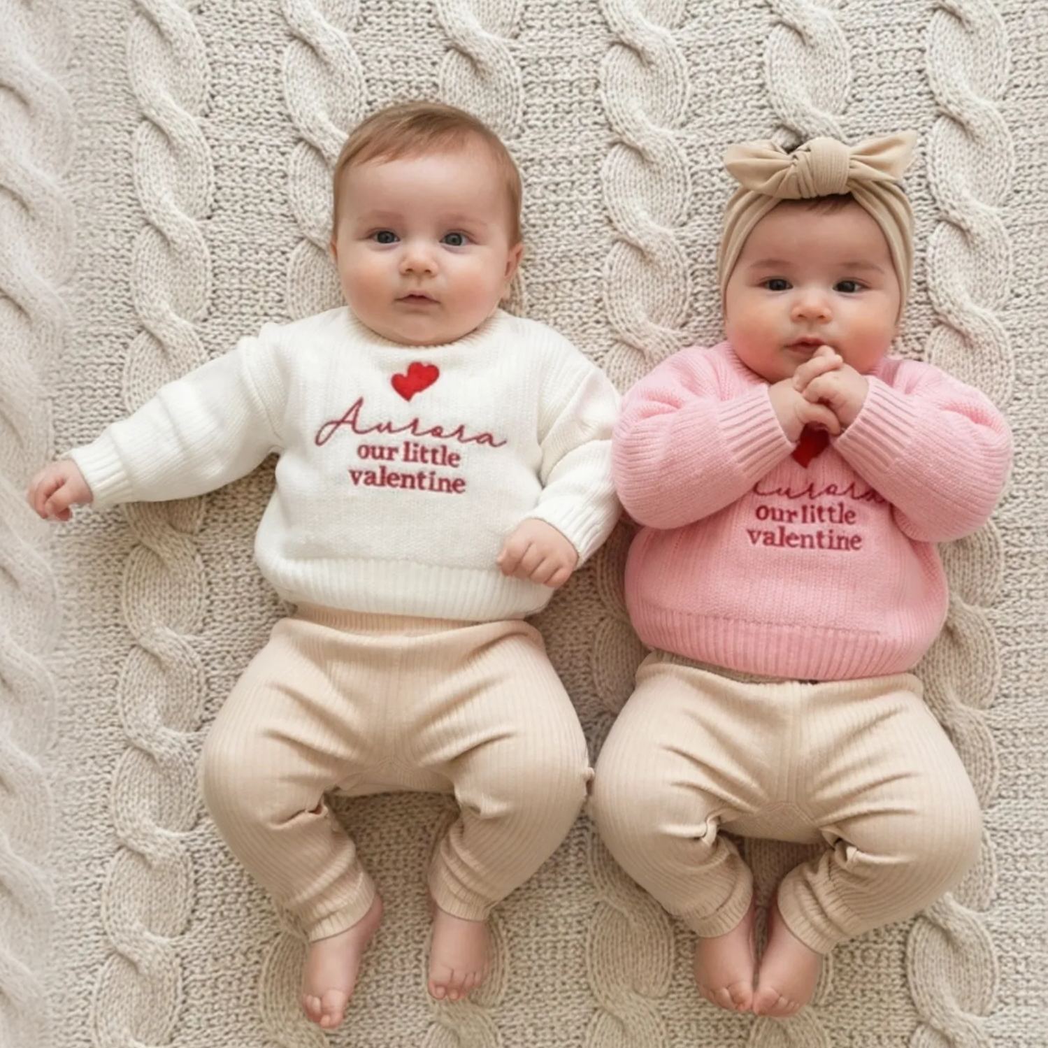 Personalized Embroidered Our Little Valentine Sweater | ValGift07
