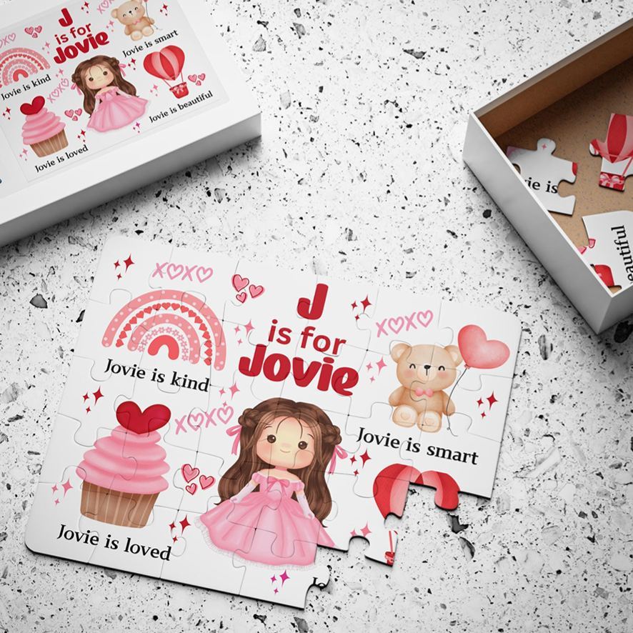 Personalize Lovely Kids 18pcs / 30pcs Jigsaw Puzzle | Wood37