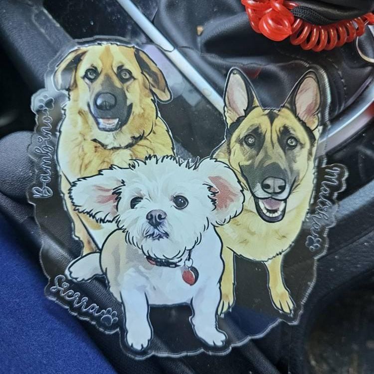 Personalized Illustrated Pet Portrait Fridge Photo Magnet | CWGift14