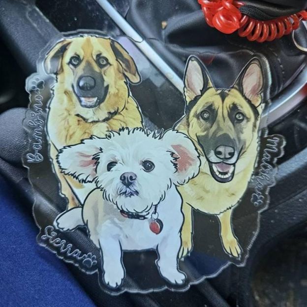 Personalized Illustrated Pet Portrait Fridge Photo Magnet | CWGift14