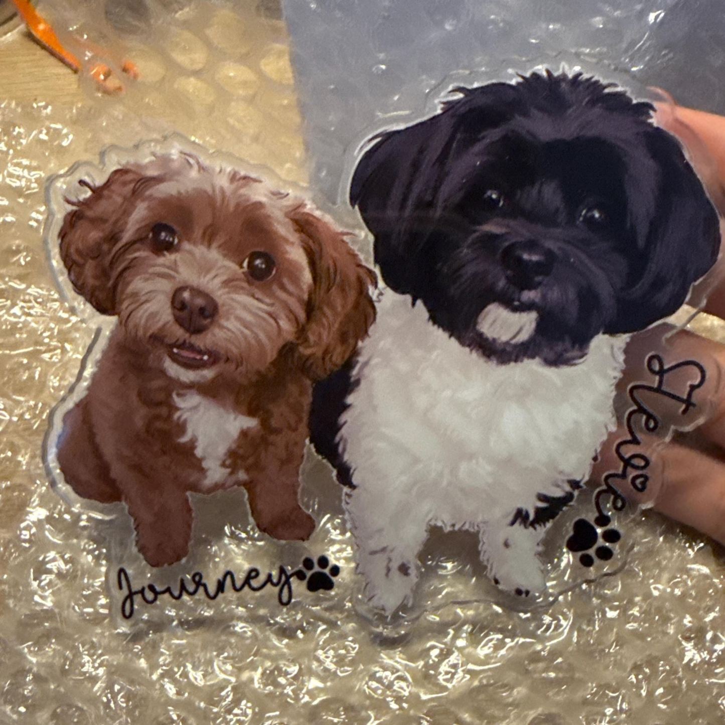 Personalized Illustrated Pet Portrait Fridge Photo Magnet | CWGift14