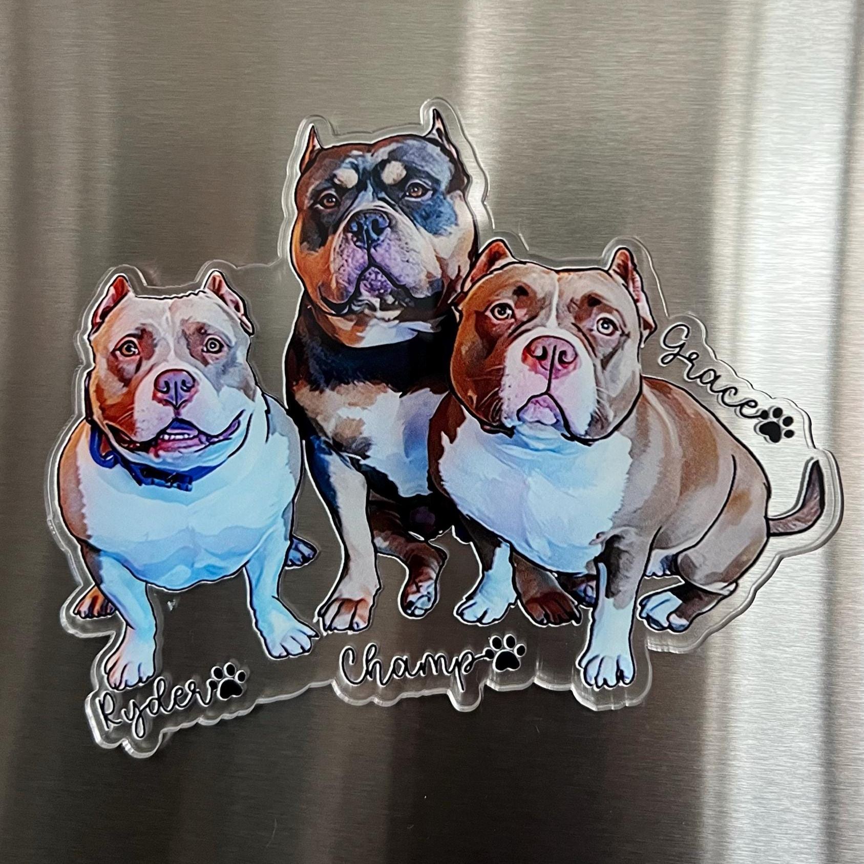 Personalized Illustrated Pet Portrait Fridge Photo Magnet | CWGift14