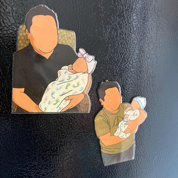 Personalized Illustrated Family Portrait Fridge Magnet | CWGift16