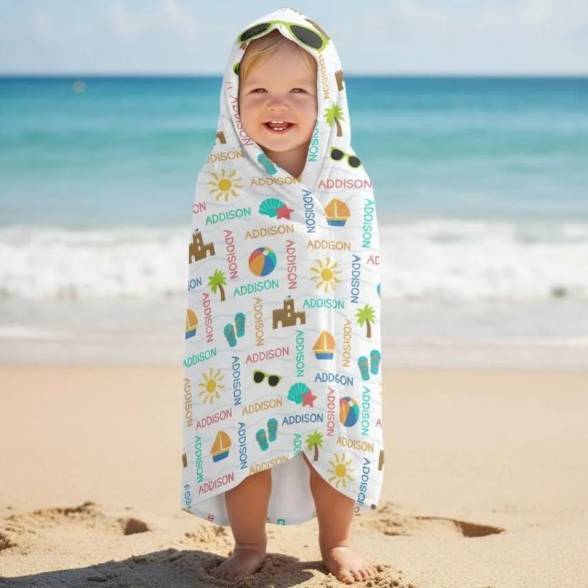 Personalized Hooded Beach Towel for Summer & Beach | CWHTowel45