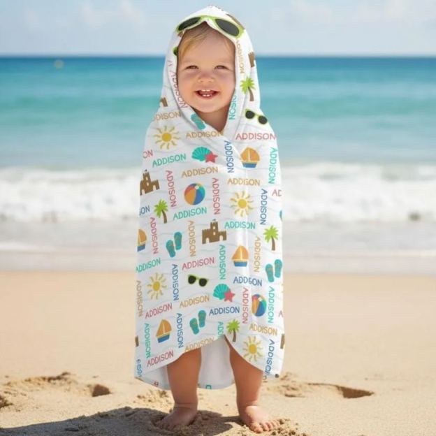 Personalized Hooded Beach Towel for Summer & Beach | CWHTowel45