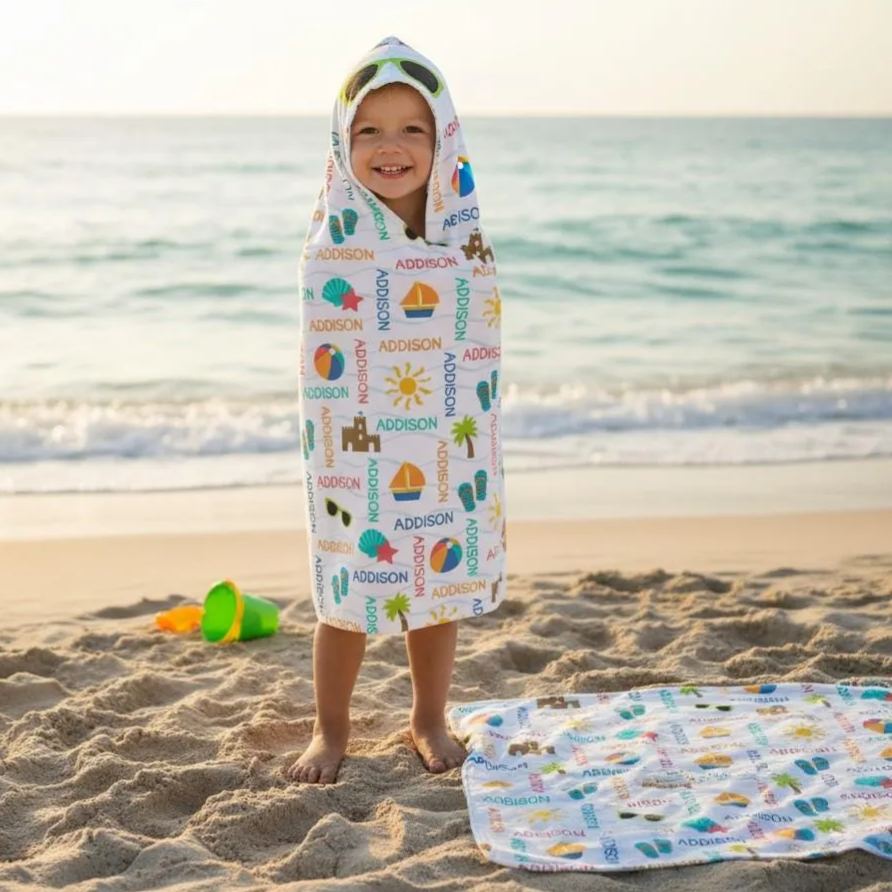 Personalized Hooded Beach Towel for Summer & Beach | CWHTowel45