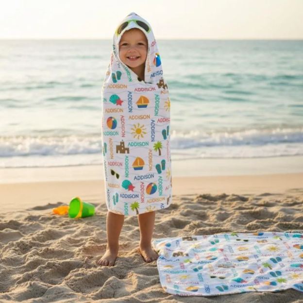 Personalized Hooded Beach Towel for Summer & Beach | CWHTowel45
