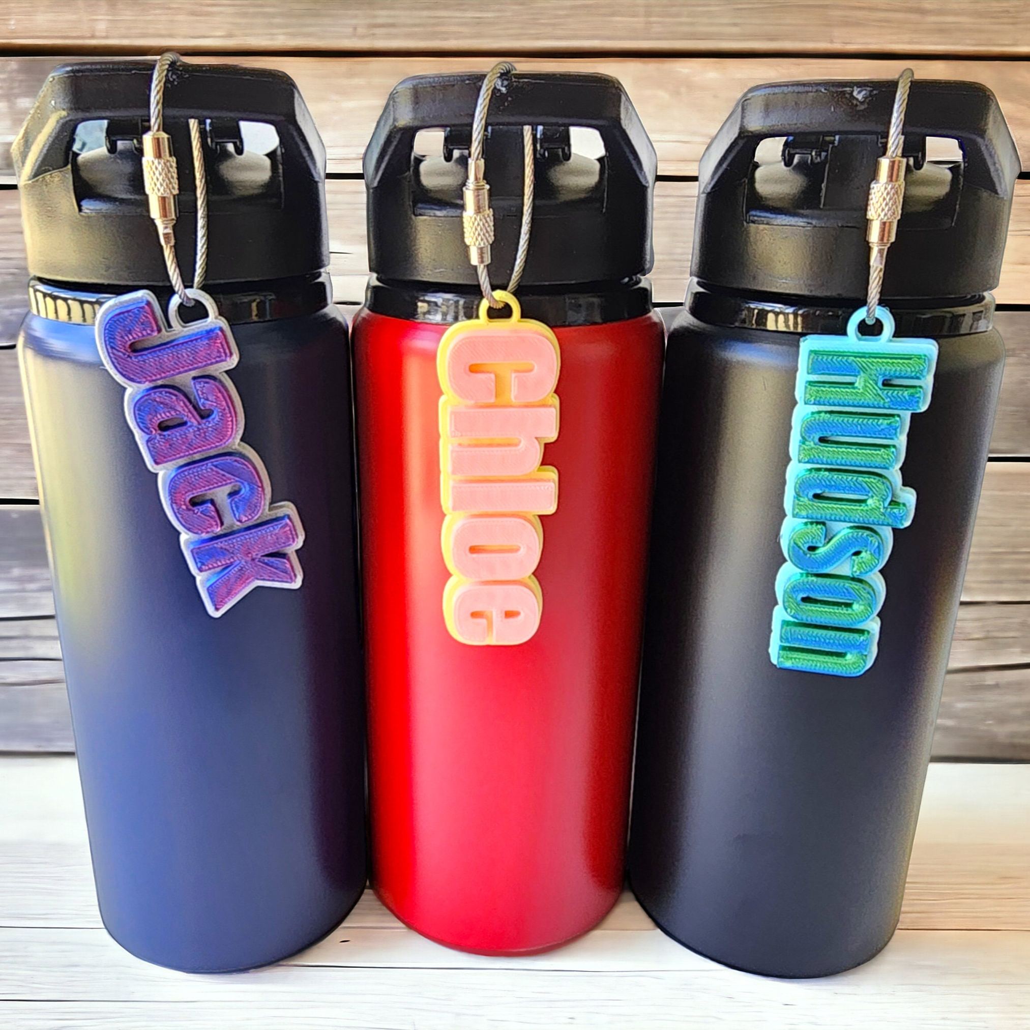 Personalized 3D Printed Keychain Bottle Name Tag | CWGift18