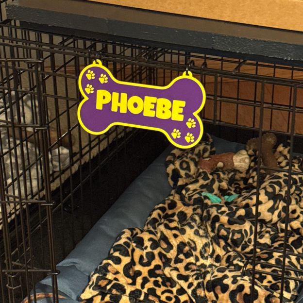 Personalized 3D Printed Dog Name Crate Sign | BKPet359