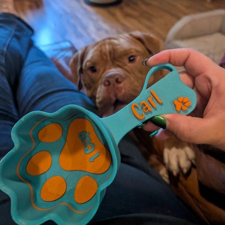Personalized 3D Printed Paw Shaped Dog Food Scoop | BKPet369