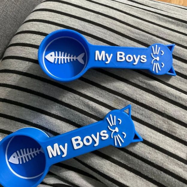 Personalized 3D Printed Fish Bone Cat Food Scoop | BKPet360