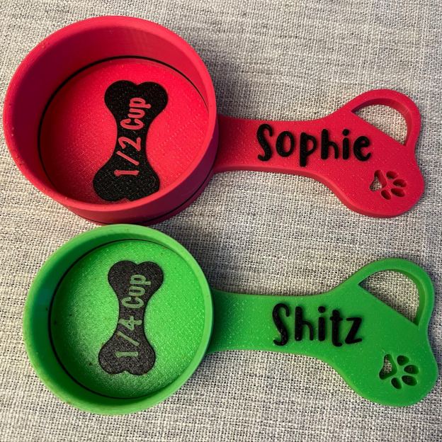 Personalized 3D Printed Measuring Dog Food Scoop | BKPet370