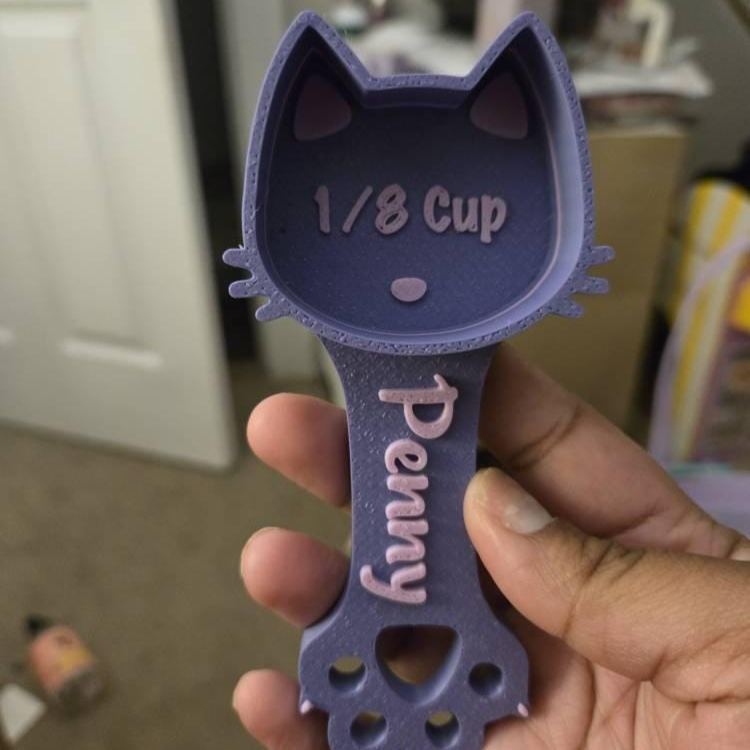 Personalized 3D Printed Measuring Cat Food Scoop | BKPet371