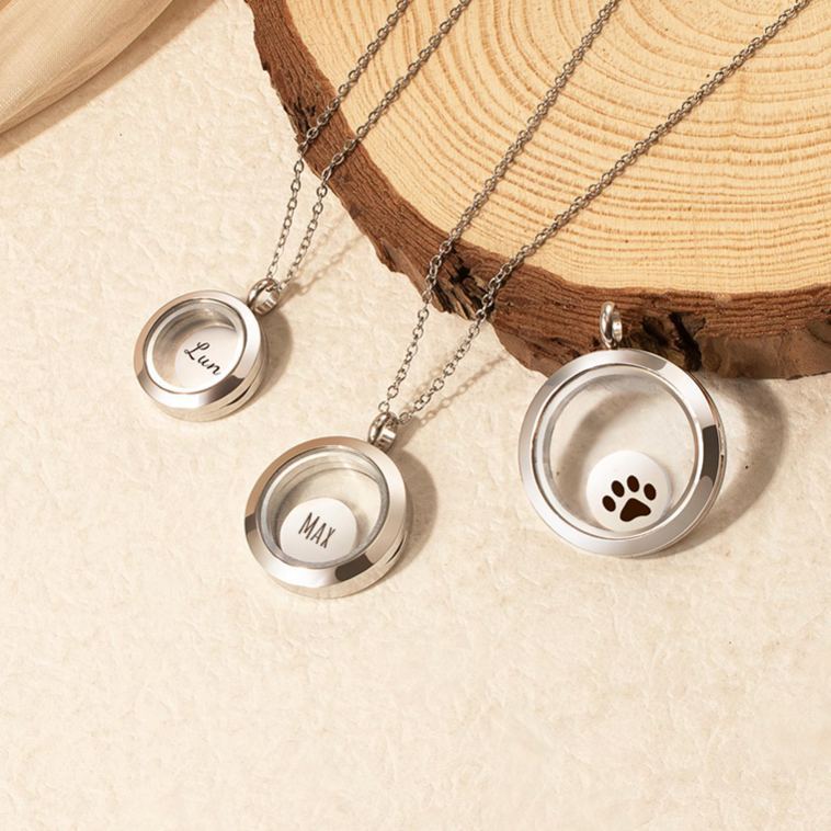 Personalized Pet Precious Memory Glass Locket Jewelry | BKPet364