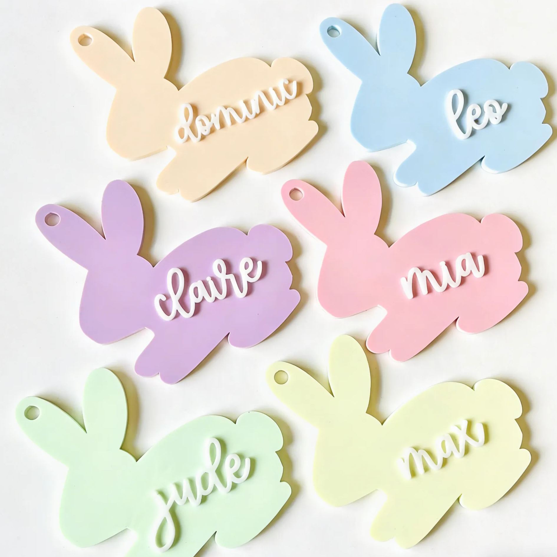 Personalized 3D Printed Bunny Easter Basket Tags | CWEaster77