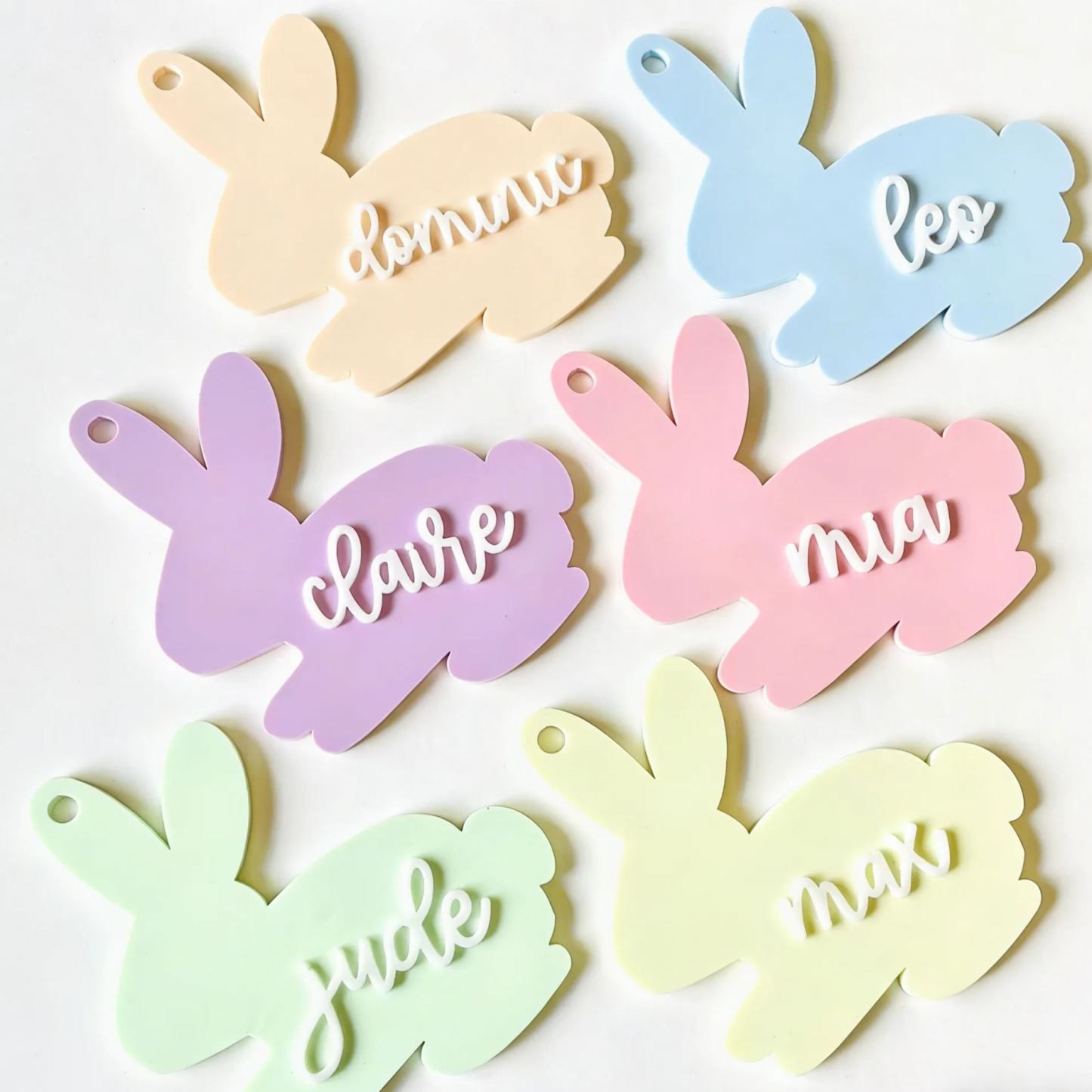 Personalized 3D Printed Bunny Easter Basket Tags | CWEaster77