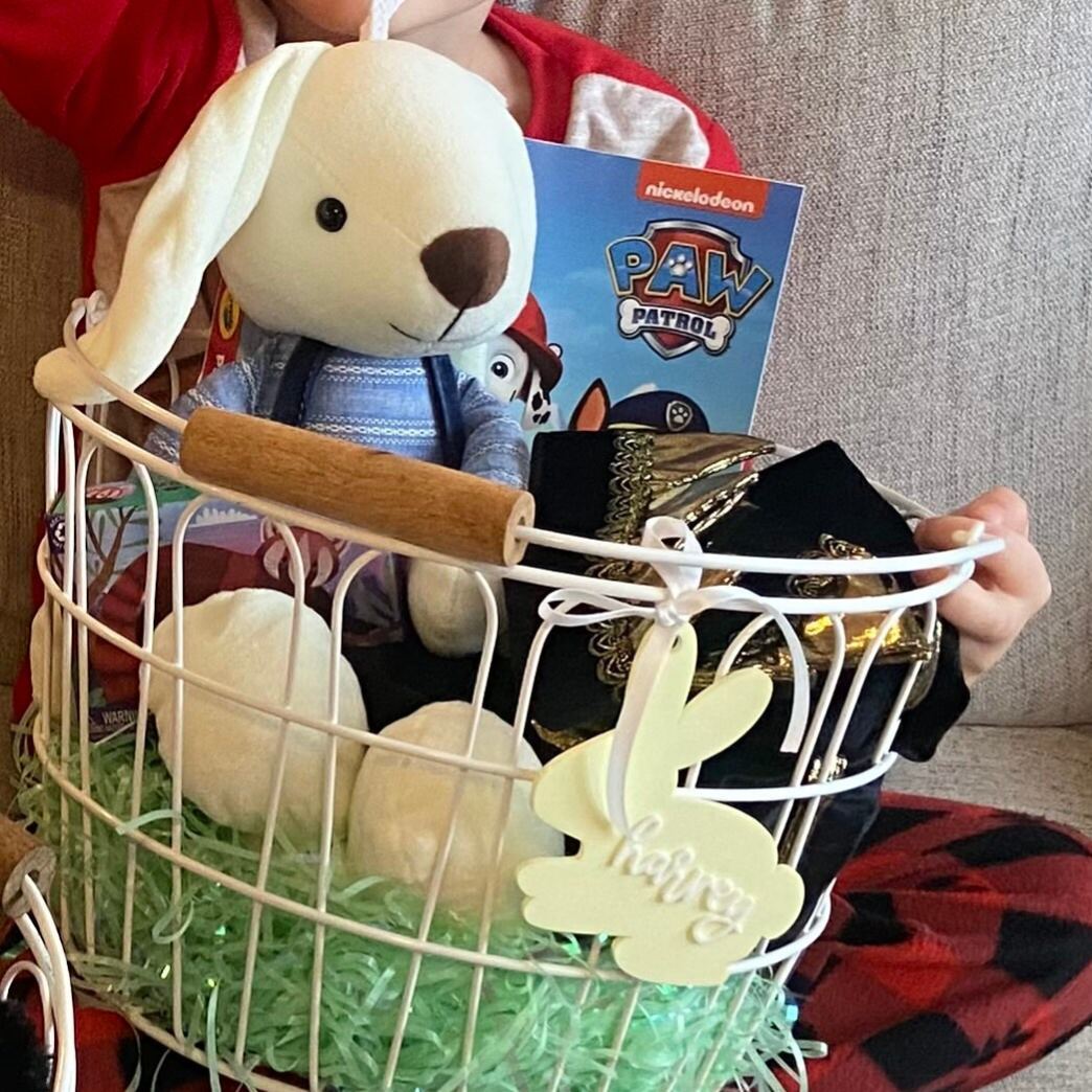 Personalized 3D Printed Bunny Easter Basket Tags | CWEaster77