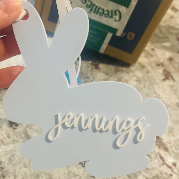 Personalized 3D Printed Bunny Easter Basket Tags | CWEaster77