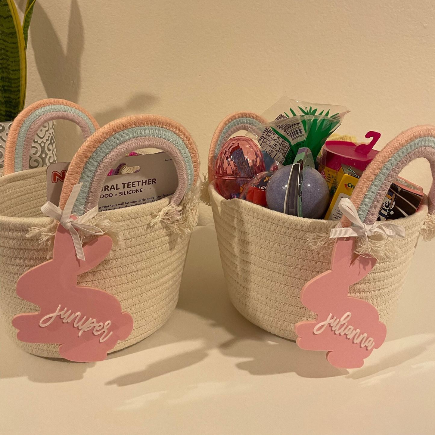 Personalized 3D Printed Bunny Easter Basket Tags | CWEaster77