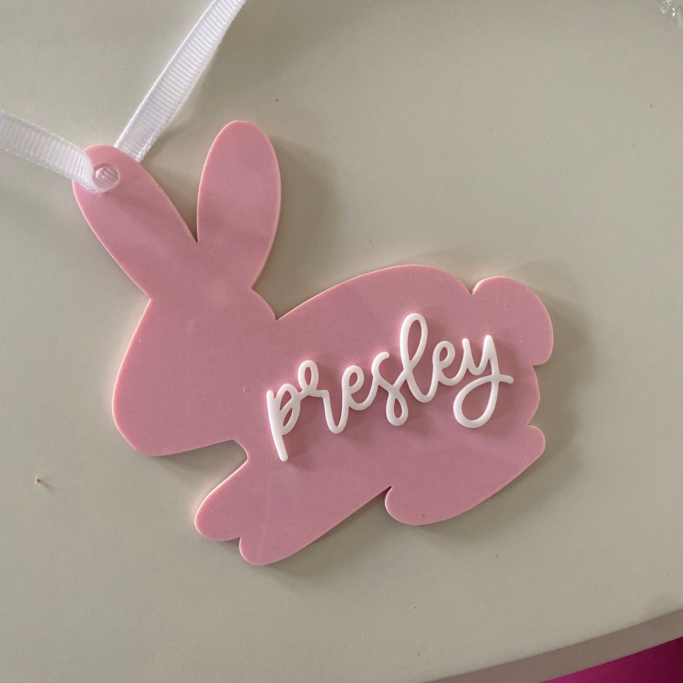 Personalized 3D Printed Bunny Easter Basket Tags | CWEaster77