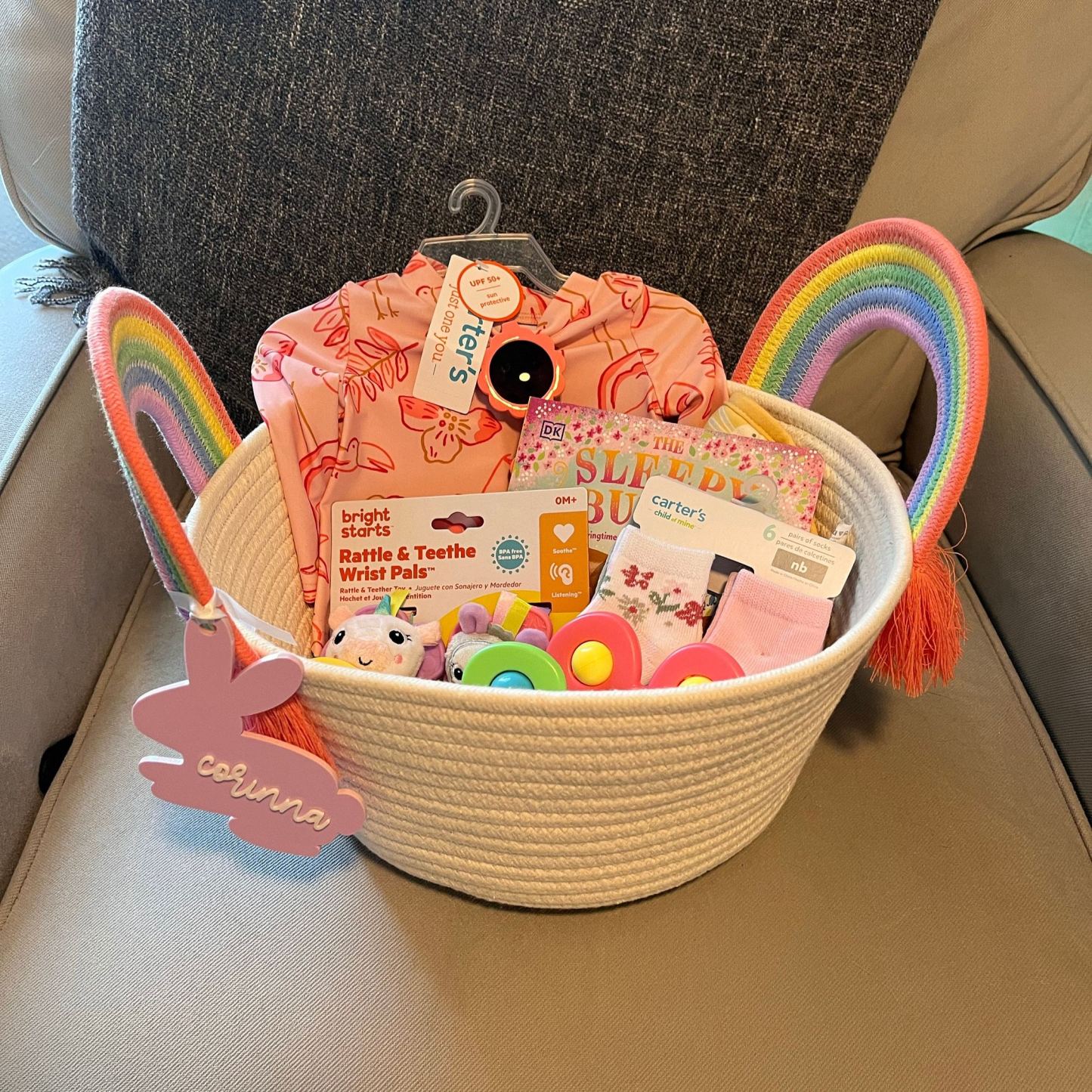 Personalized 3D Printed Bunny Easter Basket Tags | CWEaster77