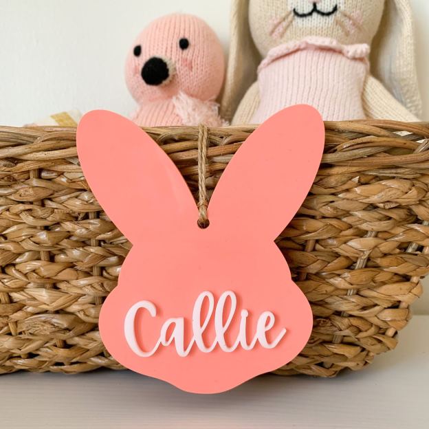 Personalized 3D Printed Bunny Easter Basket Tags | CWEaster78