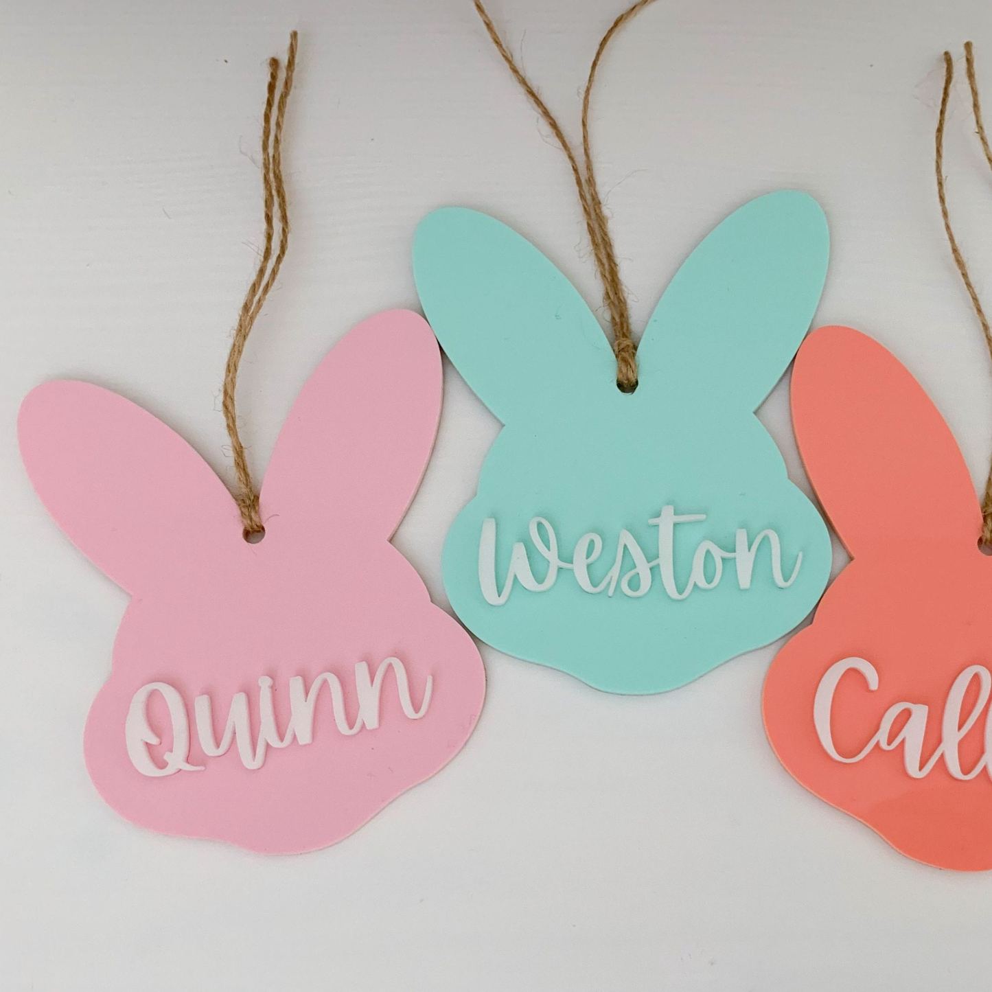 Personalized 3D Printed Bunny Easter Basket Tags | CWEaster78