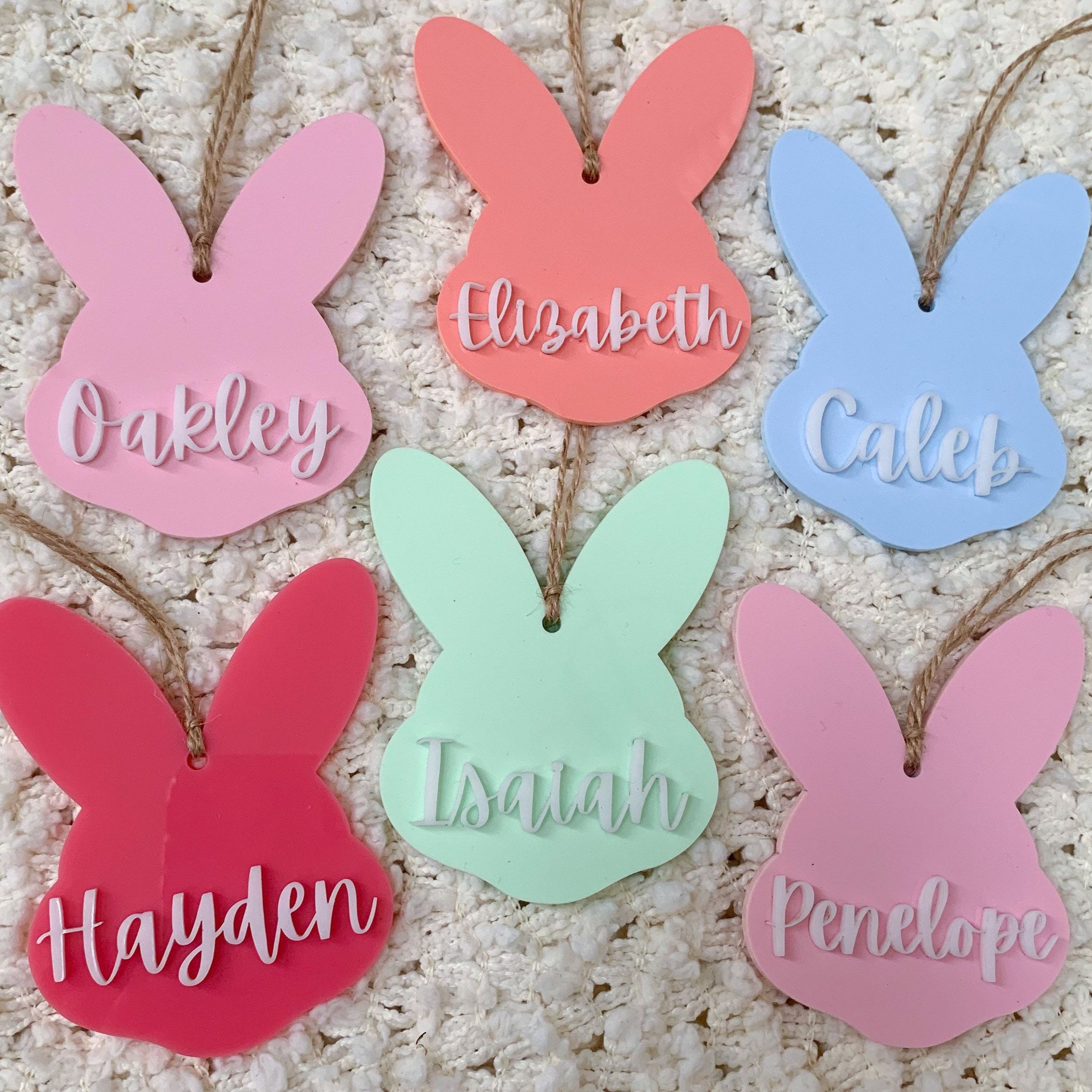 Personalized 3D Printed Bunny Easter Basket Tags | CWEaster78