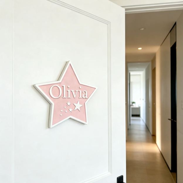 Personalized Kid's Bedroom Star Decoration Door Sign | CWBaby407