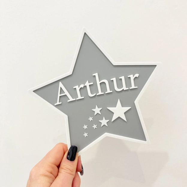 Personalized Kid's Bedroom Star Decoration Door Sign | CWBaby407