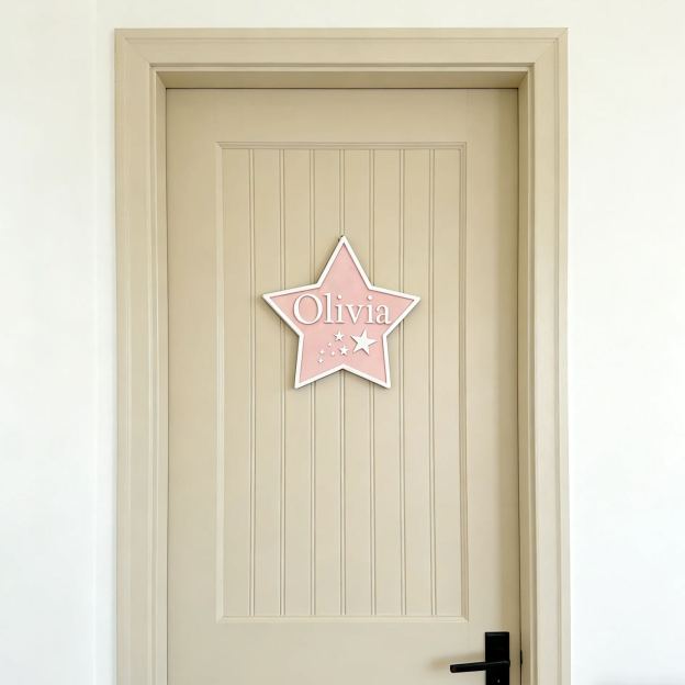 Personalized Kid's Bedroom Star Decoration Door Sign | CWBaby407