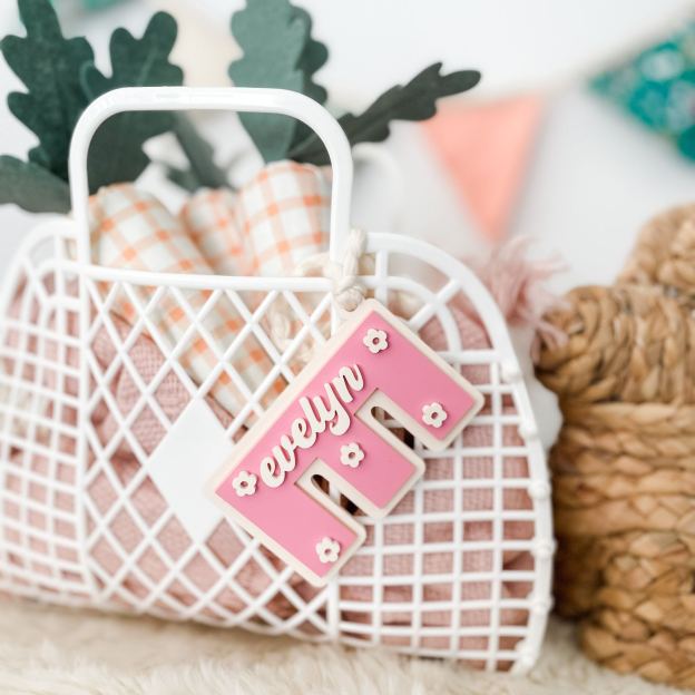 Personalized 3D Printed Bunny Easter Basket Tags | CWEaster82