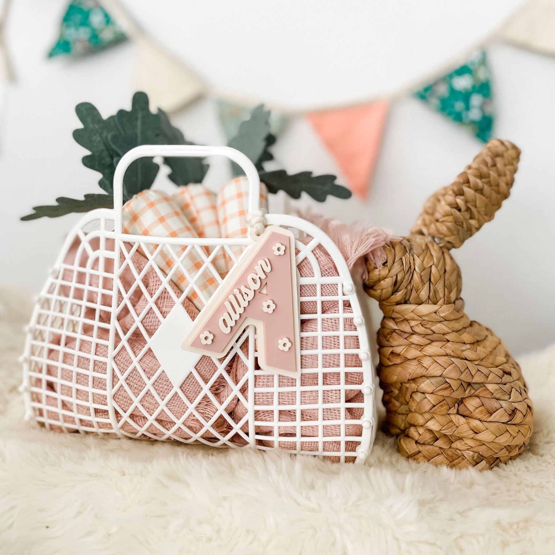 Personalized 3D Printed Bunny Easter Basket Tags | CWEaster82