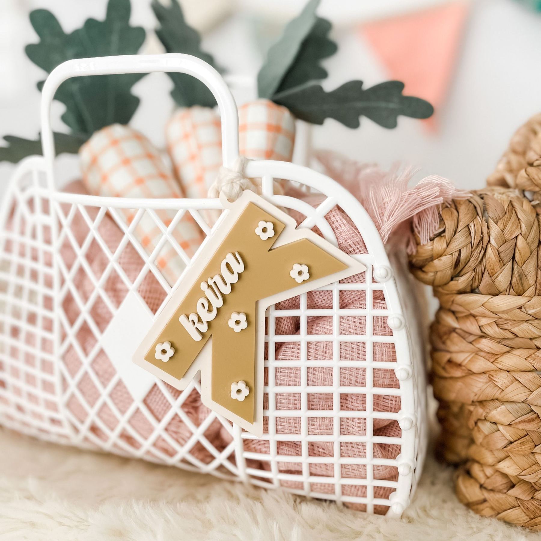 Personalized 3D Printed Bunny Easter Basket Tags | CWEaster82
