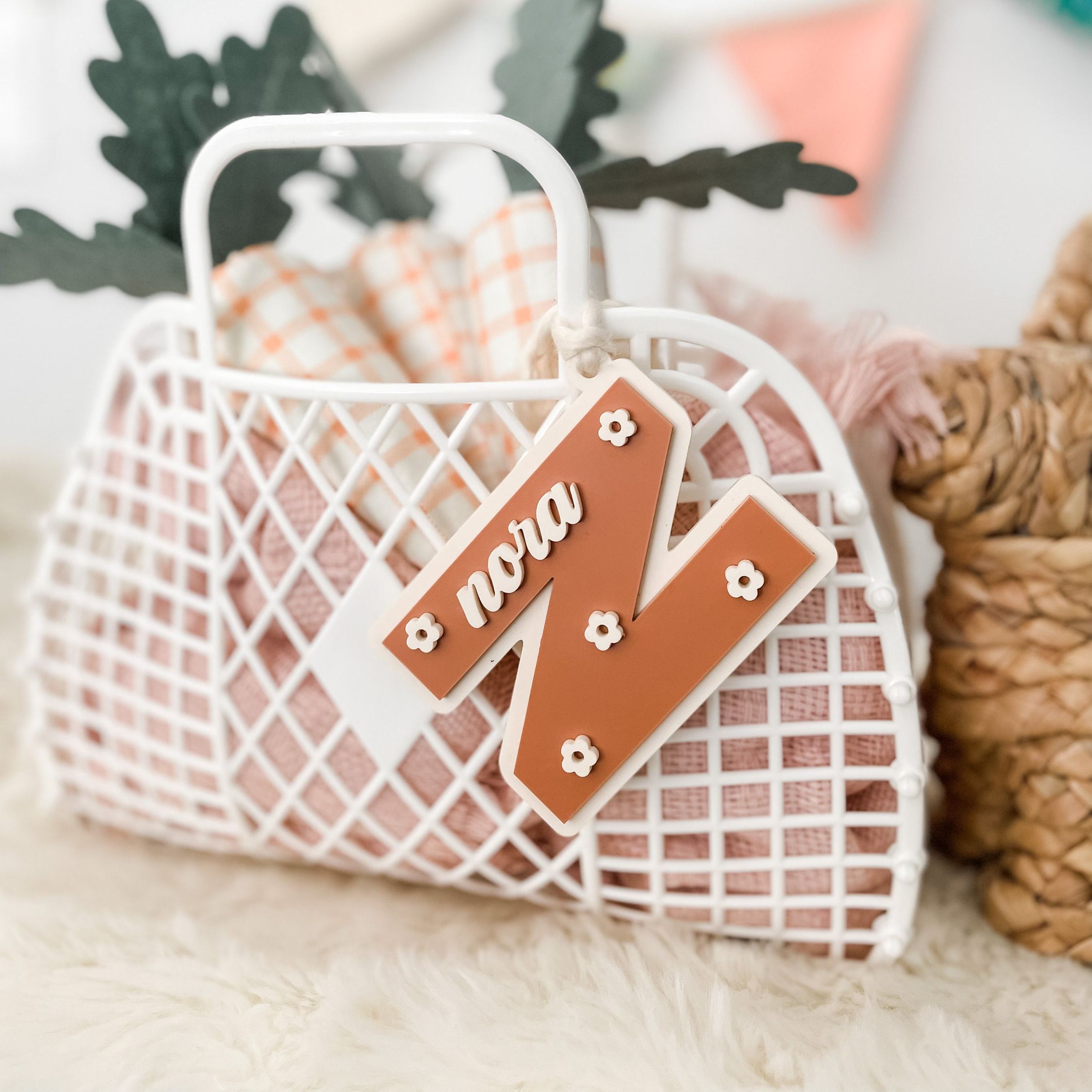 Personalized 3D Printed Bunny Easter Basket Tags | CWEaster82