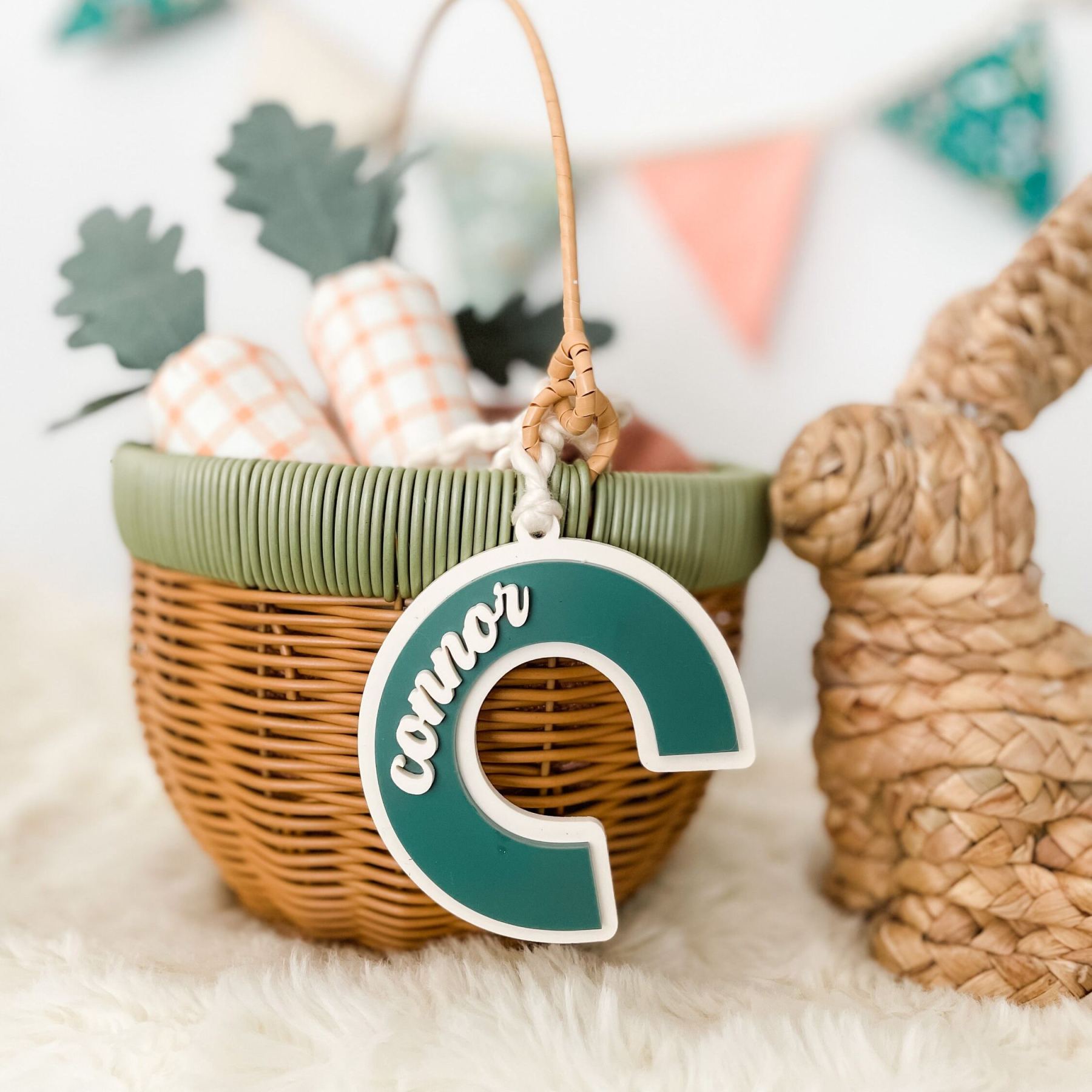 Personalized 3D Printed Bunny Easter Basket Tags | CWEaster82