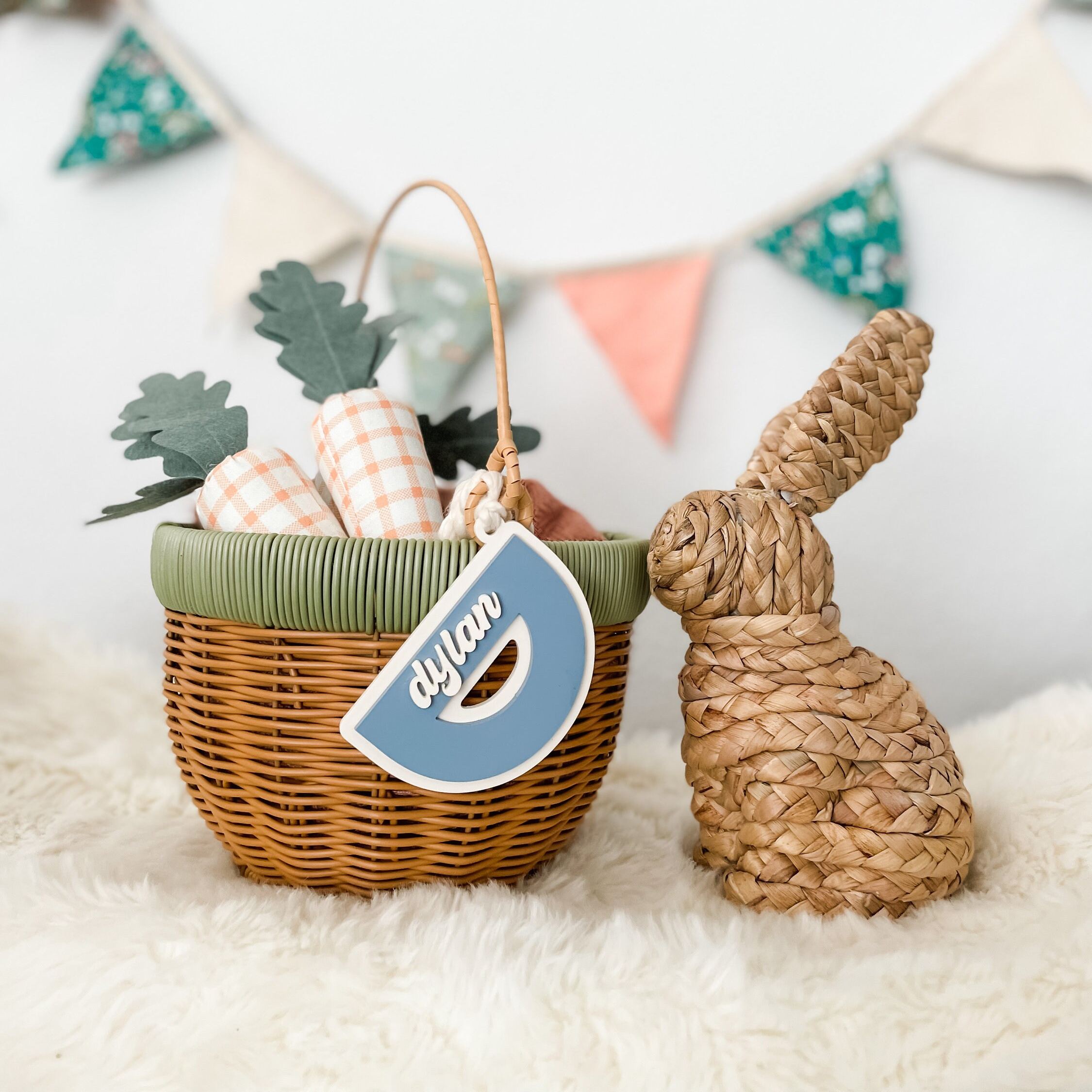 Personalized 3D Printed Bunny Easter Basket Tags | CWEaster82
