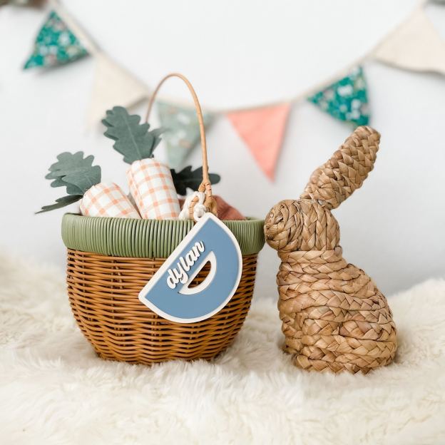 Personalized 3D Printed Bunny Easter Basket Tags | CWEaster82