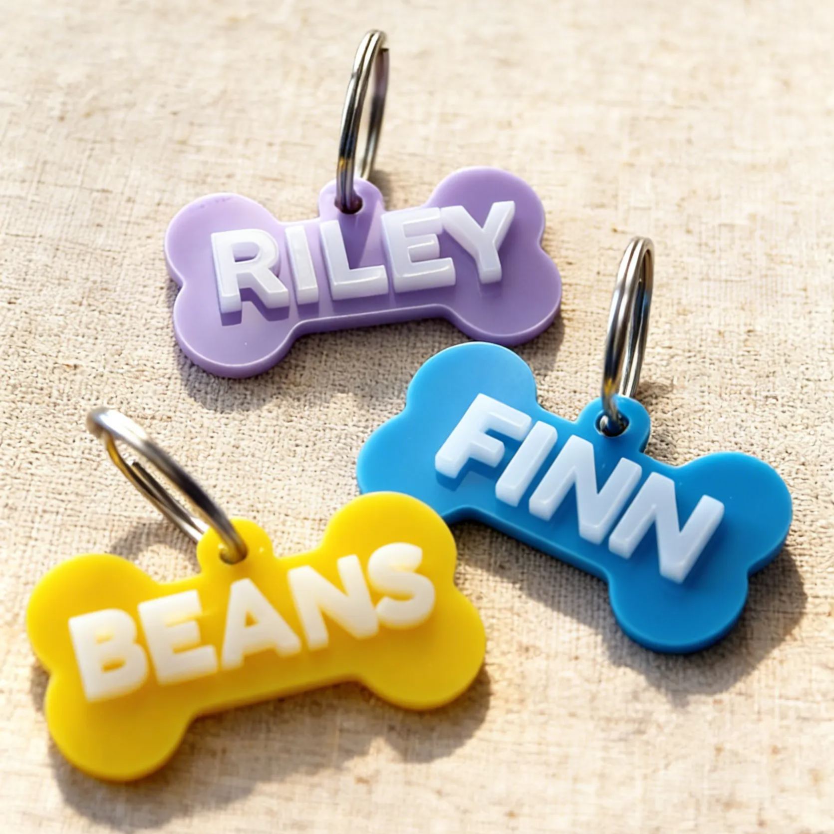 Personalized 3D Printed Bone-Shaped Dog ID Tag | BKPet401