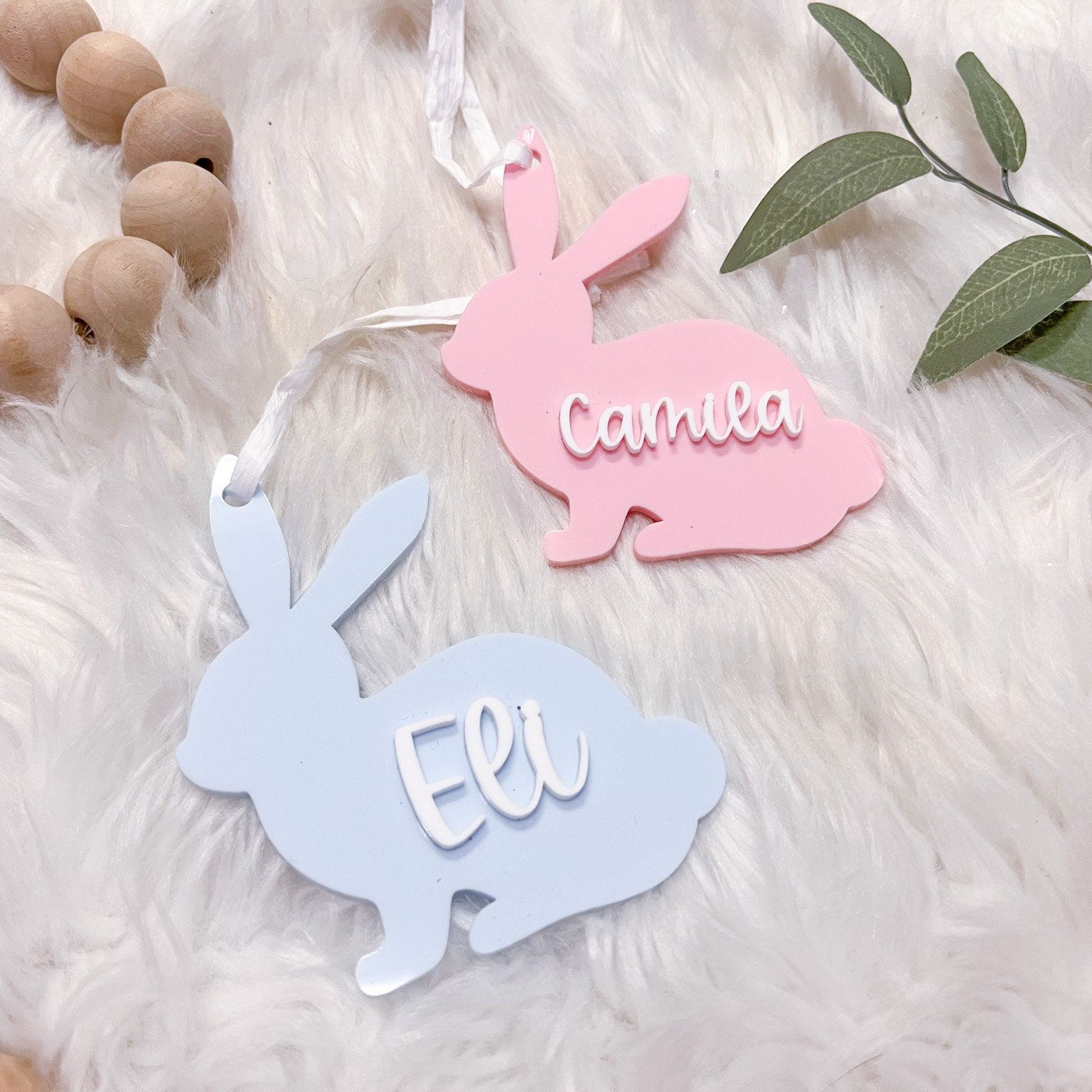 Personalized 3D Printed Bunny Easter Basket Tags | CWEaster84