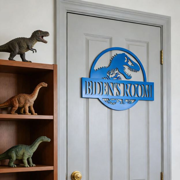 Personalized Kid's Bedroom Dinosaur Door Sign | CWBaby408