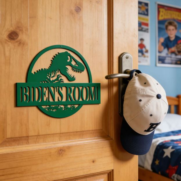 Personalized Kid's Bedroom Dinosaur Door Sign | CWBaby408