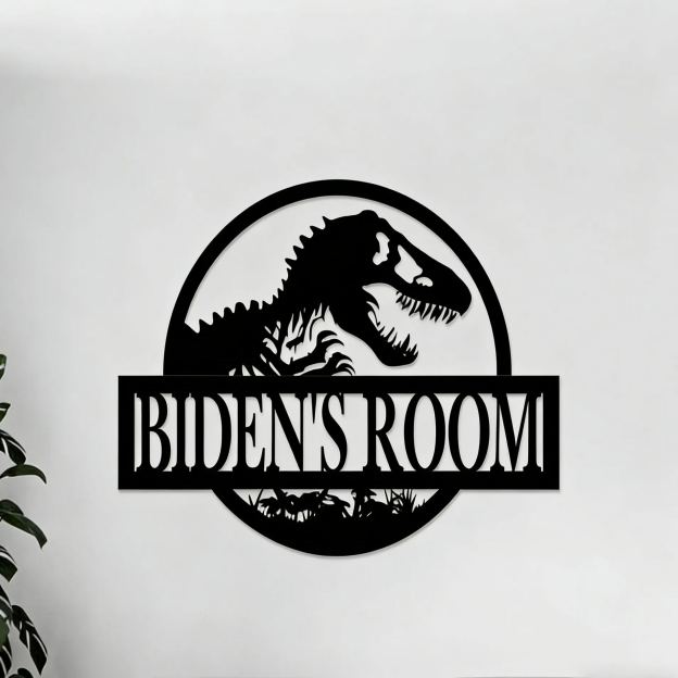 Personalized Kid's Bedroom Dinosaur Door Sign | CWBaby408