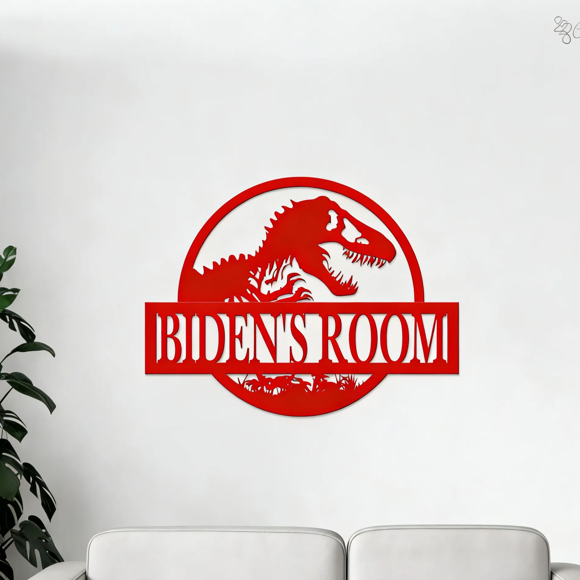 Personalized Kid's Bedroom Dinosaur Door Sign | CWBaby408