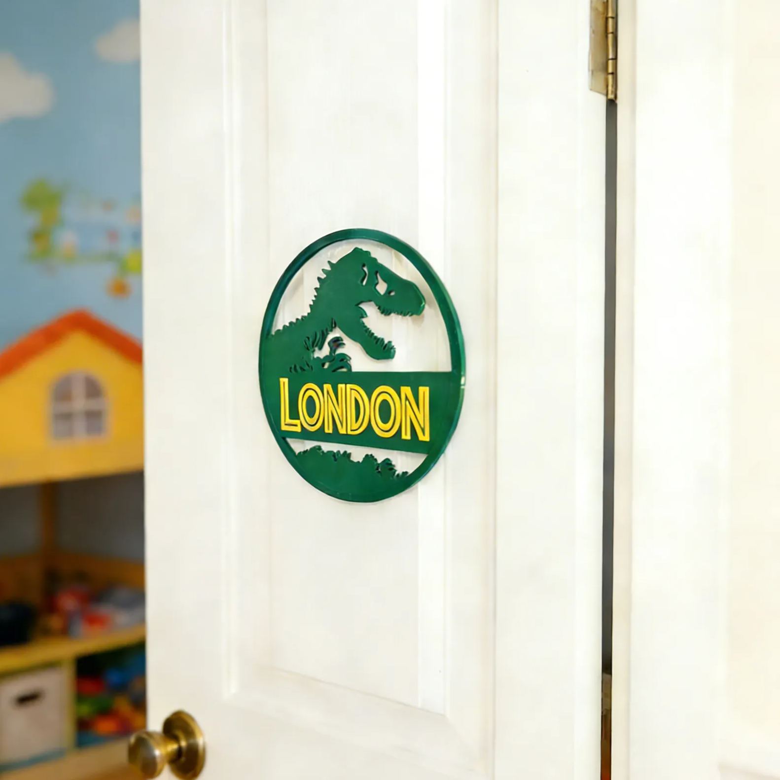 Personalized Kid's Bedroom Dinosaur Door Sign | CWBaby423
