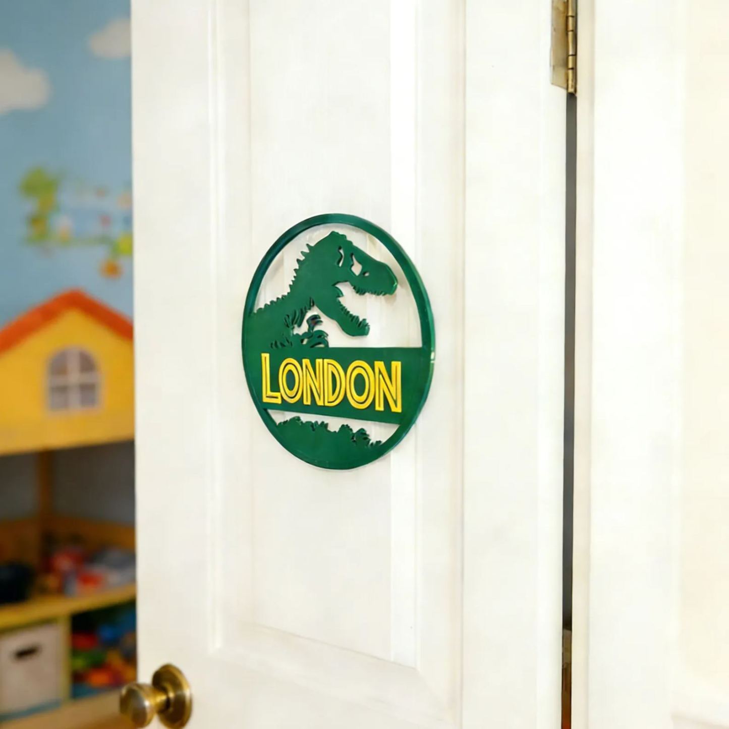 Personalized Kid's Bedroom Dinosaur Door Sign | CWBaby423
