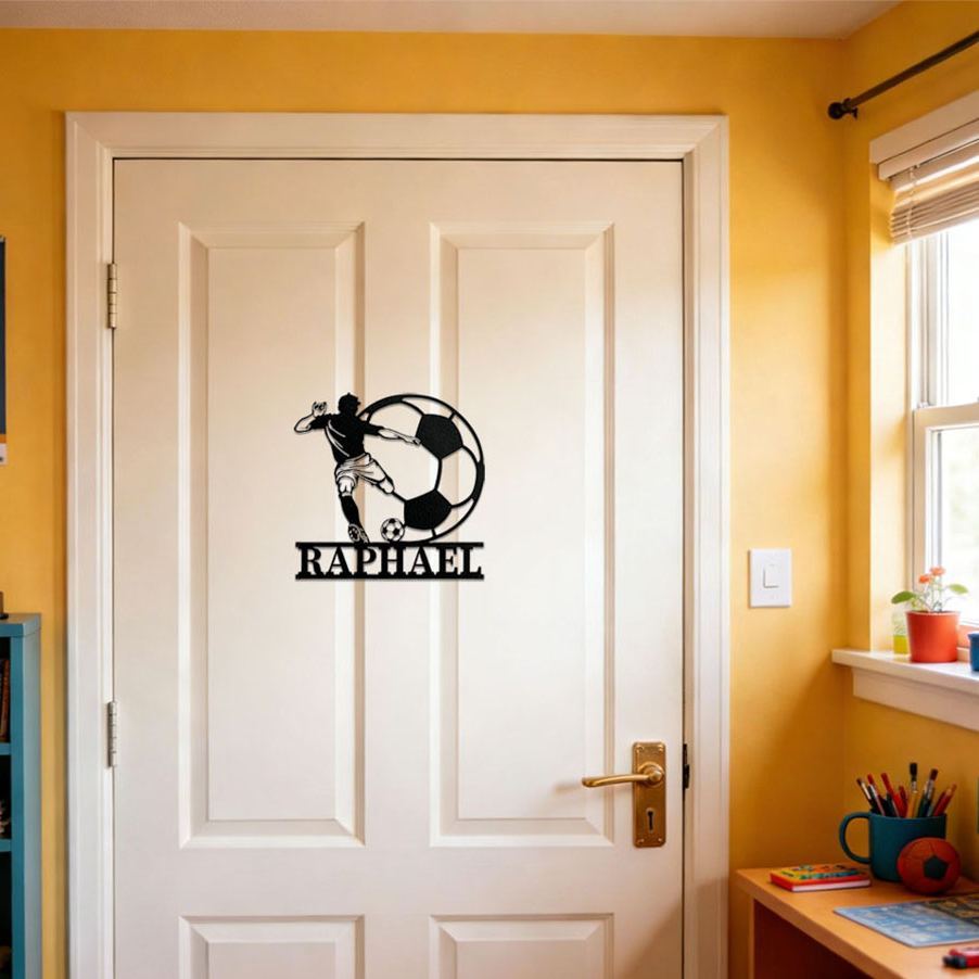 Personalized Kid's Bedroom Soccer Door Sign | CWBaby419