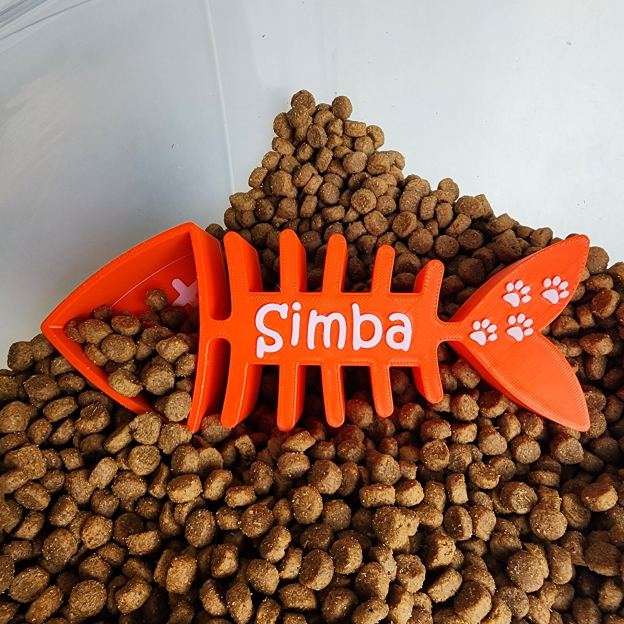 Personalized Fish Skeleton Pet Measuring Food Scoop Cup | BKPet416