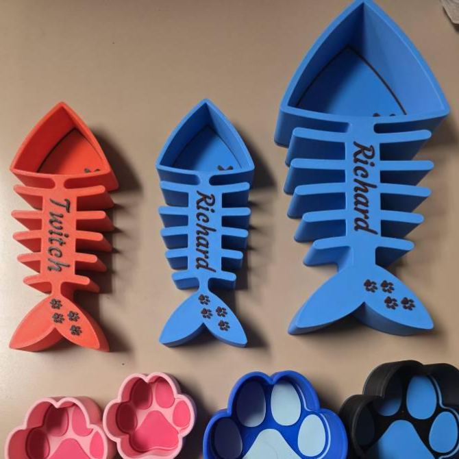 Personalized Fish Skeleton Pet Measuring Food Scoop Cup | BKPet416