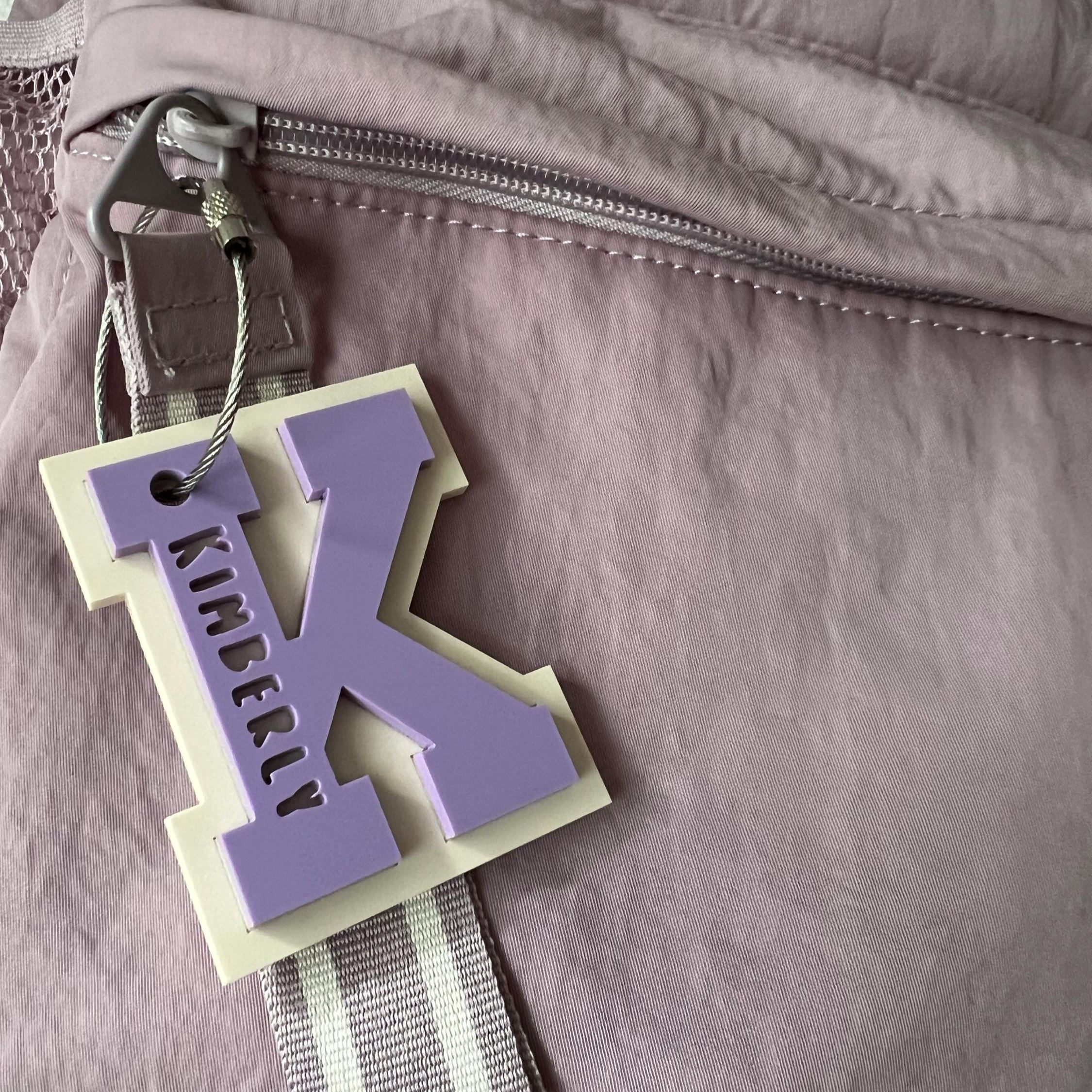 Personalized Varsity Letter Keychains Backpack Tag | CWGift30